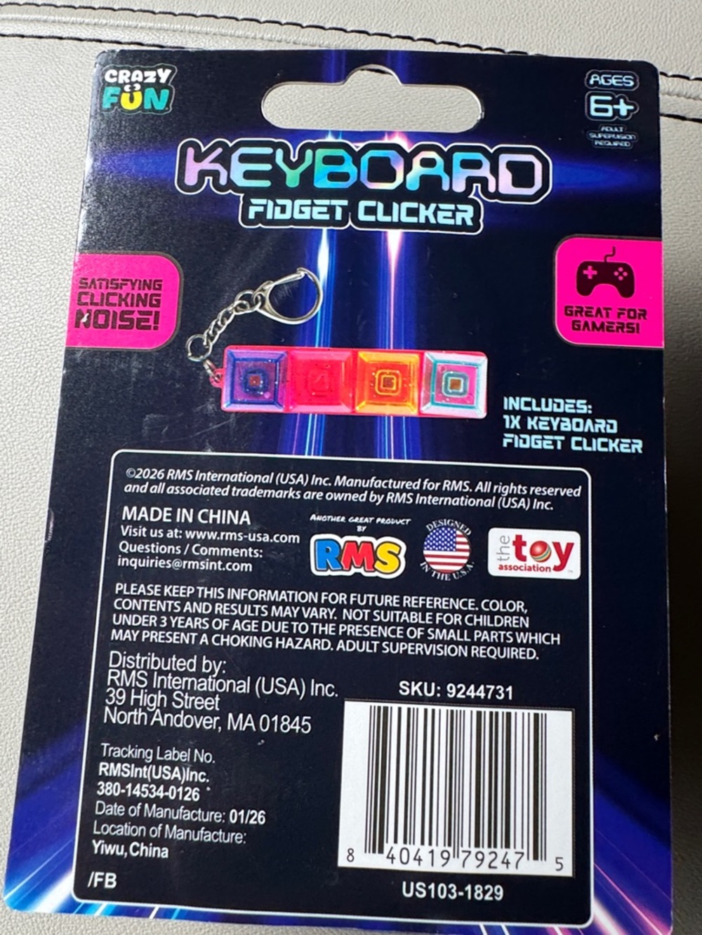 Kids Keyboard Fidget Clicker - Multicolor - Picture 2 of 2